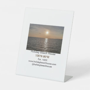 Holiday beach ocean house longitude latitude est. pedestal sign