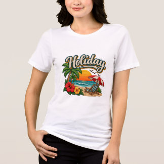 Holiday Beach T-Shirt, Tropical Vacation Shirt for