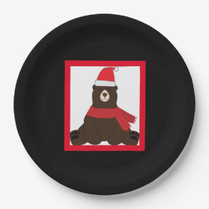 Holiday Bear Photo Paper Plates
