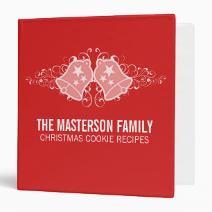 Holiday Bells and Swirls Binder (1.5 inch), Red