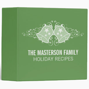 Holiday Bells and Swirls Binder (2 inch), Green