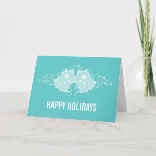 Holiday Bells and Swirls Card, Aqua Card