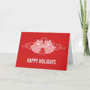 Holiday Bells and Swirls Card, Red Card