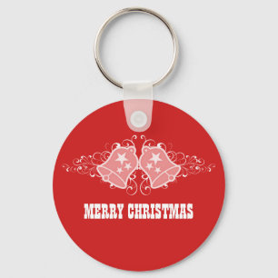 Holiday Bells and Swirls Keychain, Red Keychain