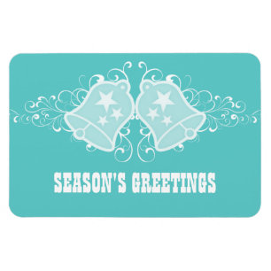 Holiday Bells and Swirls Premium Magnet, Aqua Magnet