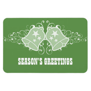 Holiday Bells and Swirls Premium Magnet, Green Magnet