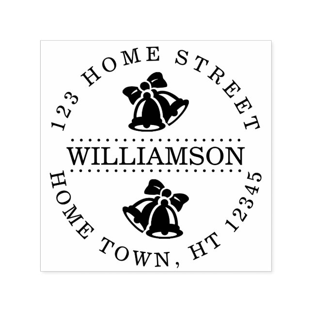 Holiday Bells Circular Return Address Self-inking Stamp (Design)