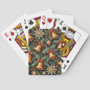 Holiday Bells, Decorative Christmas Pattern, Playing Cards