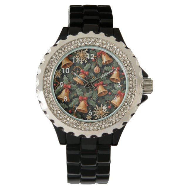 Holiday Bells, Decorative Christmas Pattern, Watch (Front)