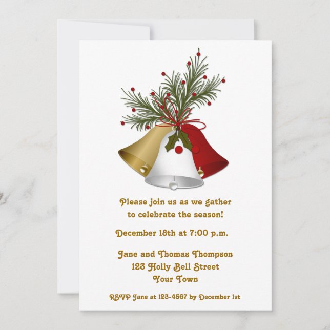 Holiday Bells Invitation (Front)