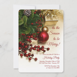 Holiday Berries Party Invitation