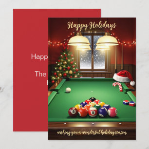 Holiday Billiard player Christmas Cards