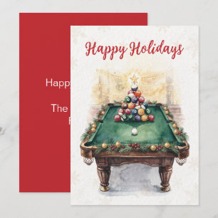Holiday Billiard player Christmas Cards
