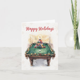 Holiday Billiard player Christmas Cards
