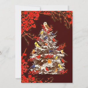 Holiday Bird Tree Card