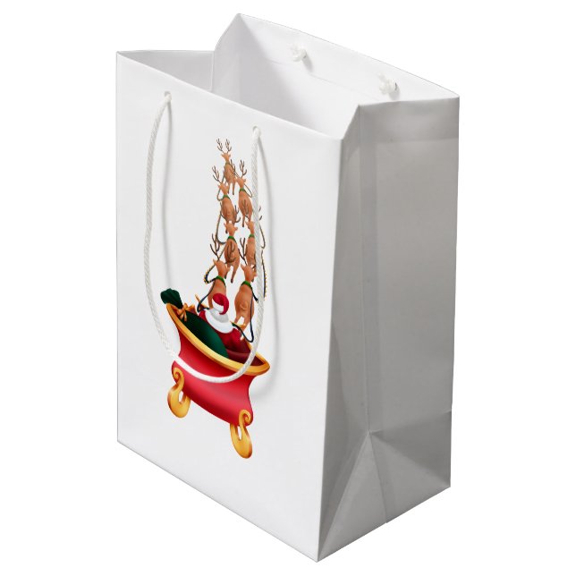 Holiday Blessings Santa Sled Christmas Gift Bags (Back Angled)
