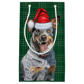 Holiday Blue Heele Festive Holiday Plaid Christmas Small Gift Bag