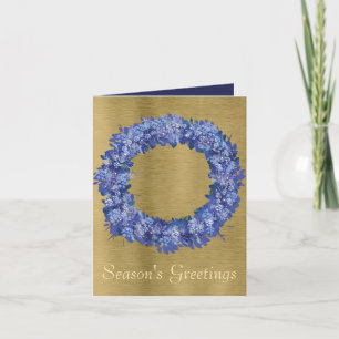 Holiday Blue Wreath Card