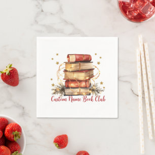 Holiday Book Lover, Custom Book Club Napkin