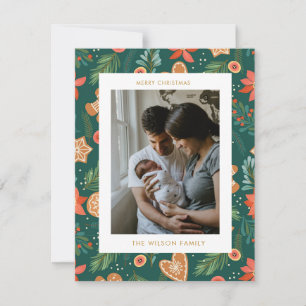 Holiday Botanical Gingerbread Cute Chrismas Photo
