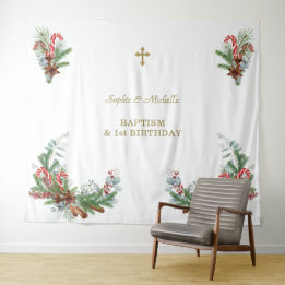 Holiday Bouquets Twins 1st Birthday Baptism  Tapestry