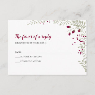 Holiday Branches Wedding RSVP Card