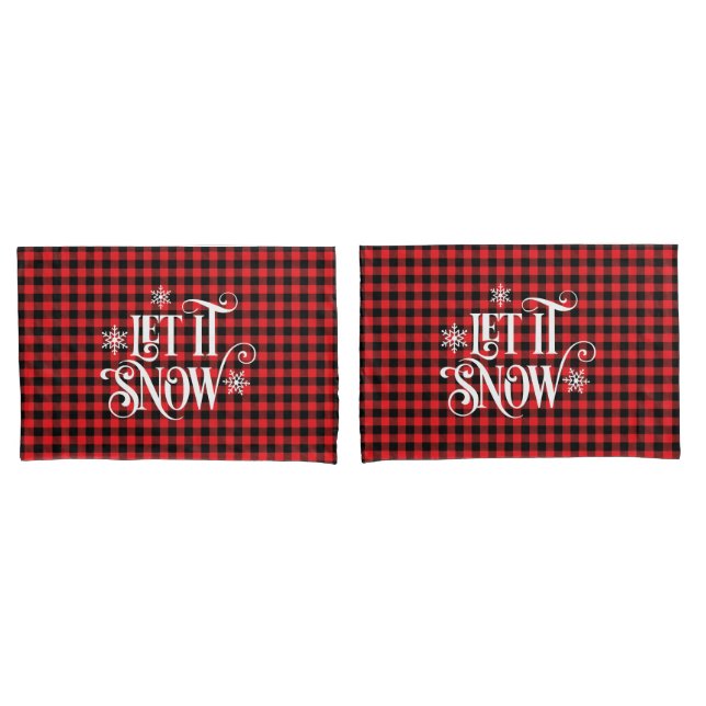 Holiday Buffalo Plaid Pillowcase Pair (Front-Set)