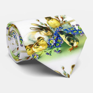 Holiday Bunny & Spring Chicks Easter Tie