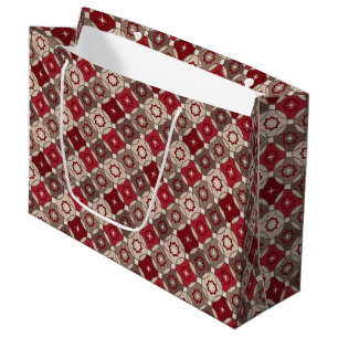 Holiday Burgundy, Brown Gift Bag - Large, Glossy
