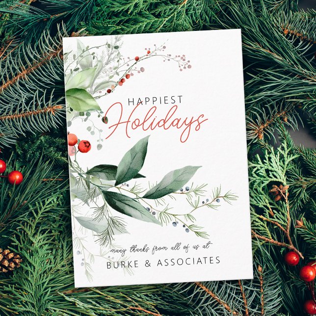 Holiday Business Greenery Personalized Card (Holiday Business Greenery Personalized Business Card)