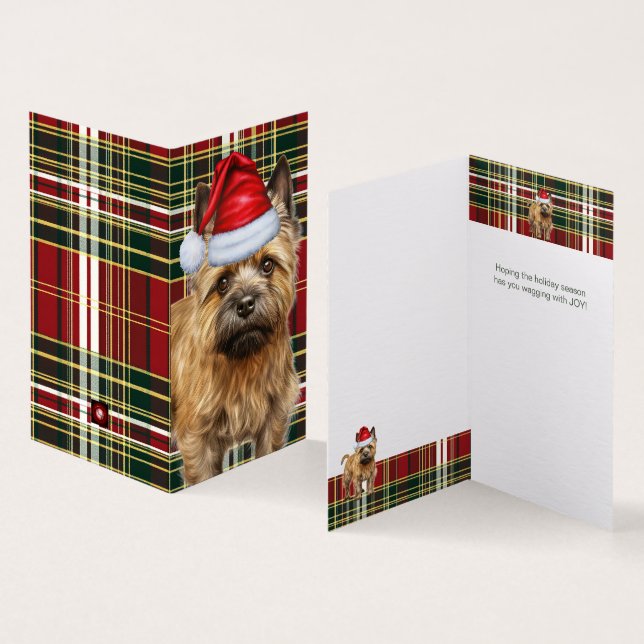 Holiday Cairn Terrier Chien rouge Plaid Noël (Inside and Outside)