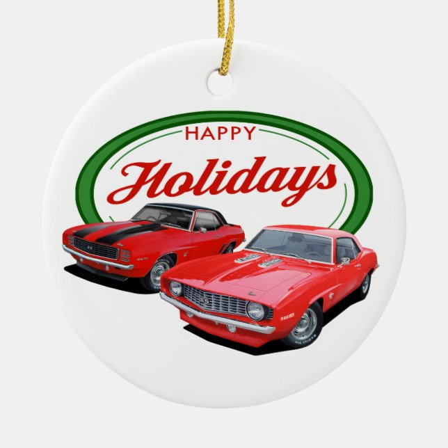 Holiday Camaros Ceramic Ornament (Front)