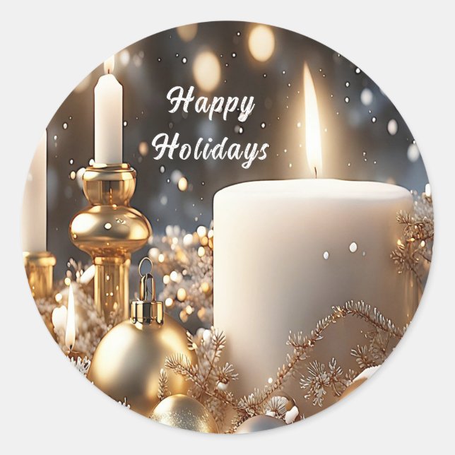 Holiday Candles Sticker (Front)