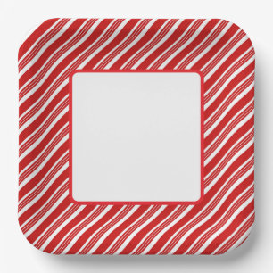 Holiday Candy Cane Paper Plates