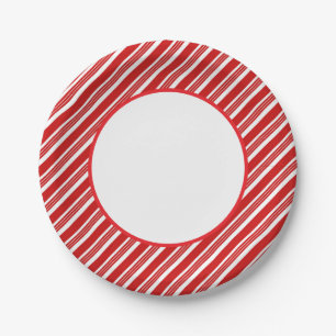Holiday Candy Cane Paper Plates