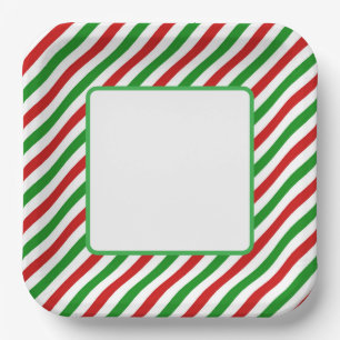 Holiday Candy Cane Paper Plates