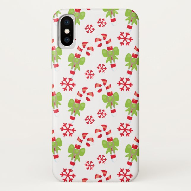 Holiday Candy Canes & Bows Case-Mate iPhone Case (Back)