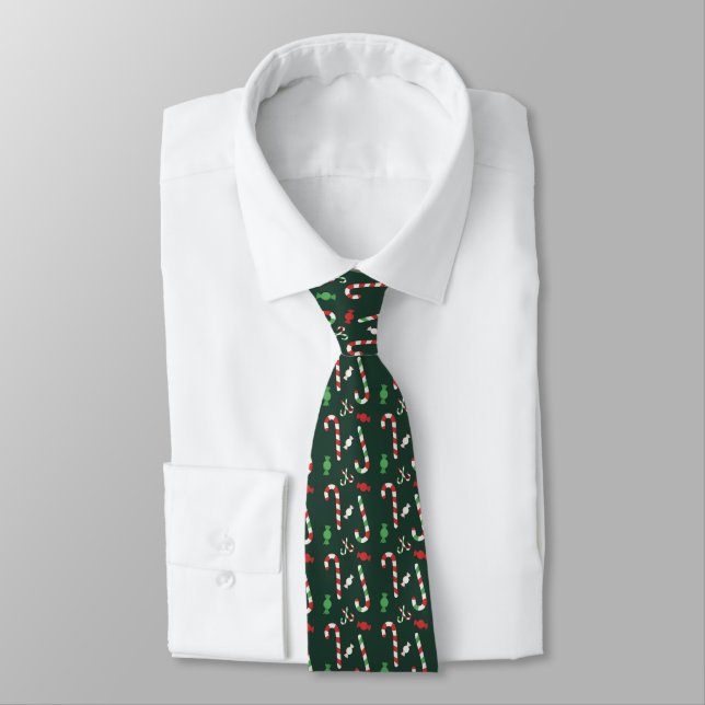 Holiday Candy Canes Tie (Tied)
