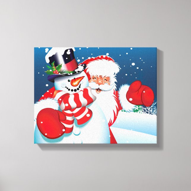 Holiday Canvas Art-Santa & Frosty (Front)