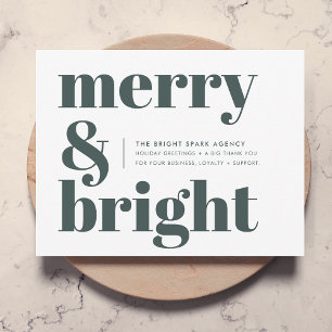 Holiday Card   Business Christmas Merry and Bright