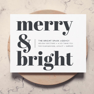 Holiday Card   Business Christmas Merry and Bright