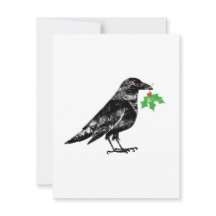 Holiday Card - Crow with Mistletoe 