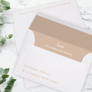 Holiday Card Envelope   Minimal Christmas Beige