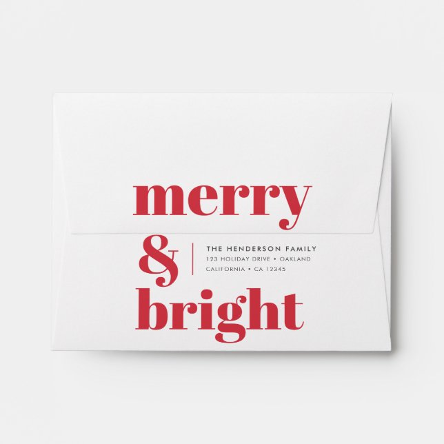 Holiday Card Envelope | Modern Pre Addressed Mail (Back (Top Flap))