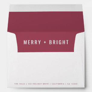 Holiday Card Envelope  Rose Pink Christmas Mail