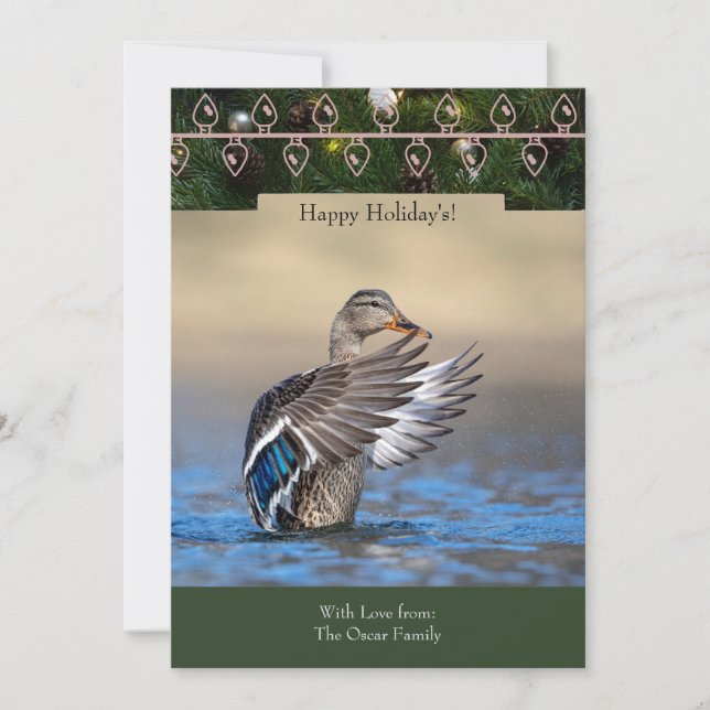 Holiday Card with a Mallard Duck (Front)