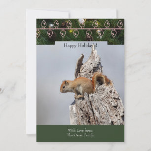 Holiday Card with a Red Squirrel