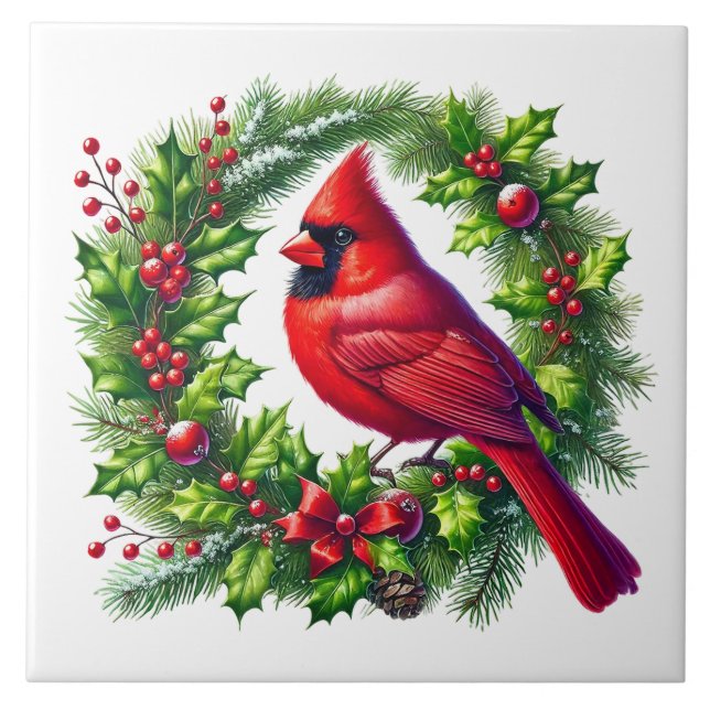 Holiday Cardinal Ceramic Tile (Front)