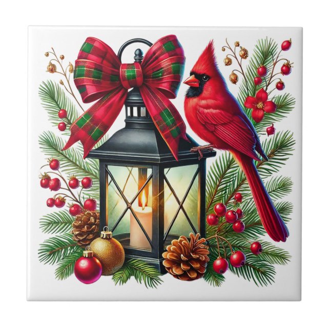 Holiday Cardinal Ceramic Tile (Front)
