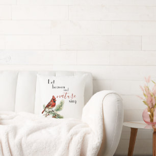 Holiday Cardinal Inspirational Home Decor Throw Pillow